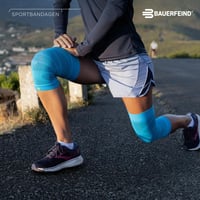 Bauerfeind Sports Compression Knee Support Kompresná kolenná bandáž, unisex, veľkosť S, námornícka modrá – na beh, futbal a fitnes, 1 ks 9