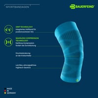 Bauerfeind Sports Compression Knee Support Kompresná kolenná bandáž, unisex, veľkosť S, námornícka modrá – na beh, futbal a fitnes, 1 ks 2