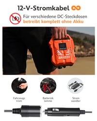 BAVIZZN 22PSI SUP pumpa, 12V DC dvojstupňová elektrická pumpa s funkciou automatického zastavenia na nafukovanie a vyfukovanie paddleboardov a nafukovacích člnov, oranžová, s 8 tryskami 4