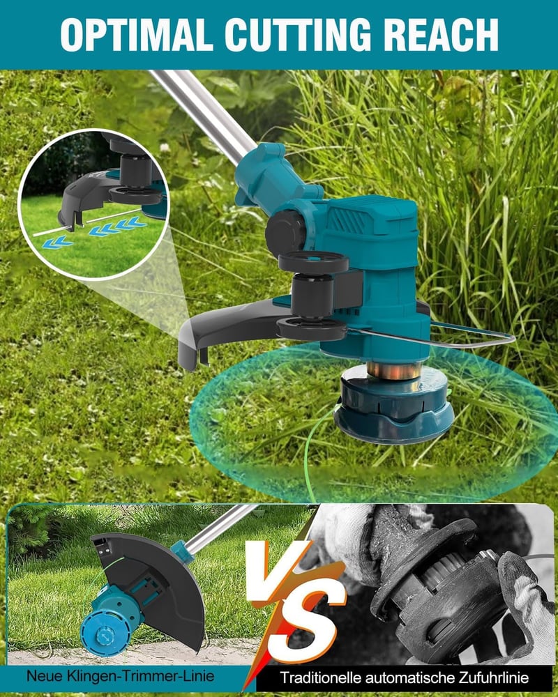 Bavpelp Akkumulátoros Fűnyíró 3in1 Kefe Vágó 2x2Ah Makita Kompatibilis