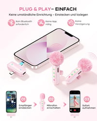 Microfon lavalier wireless Bayanbulu pentru iPhone, Android și camere foto, set cu 2 microfoane pentru înregistrare audio 6