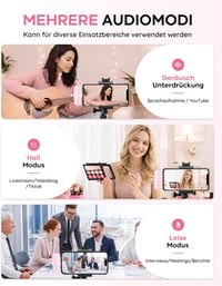 Microfon lavalier wireless Bayanbulu pentru iPhone, Android și camere foto, set cu 2 microfoane pentru înregistrare audio 7
