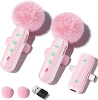 Microfon lavalier wireless Bayanbulu pentru iPhone, Android și camere foto, set cu 2 microfoane pentru înregistrare audio 1
