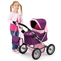 Bayer Design 13057 Cărucior pentru păpuși, pliabil, cu geantă, 67x67x41 cm, mov 7
