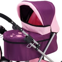 Bayer Design 13057 Cărucior pentru păpuși, pliabil, cu geantă, 67x67x41 cm, mov 8