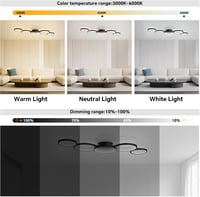 BAYHT LED Mennyezeti Lámpa Fekete Kerek Dimmelhető 56W 5600 Lm Távirányítóval 3