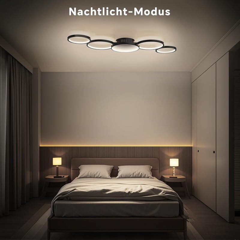 BAYHT LED Mennyezeti Lámpa Fekete Kerek Dimmelhető 56W 5600 Lm Távirányítóval