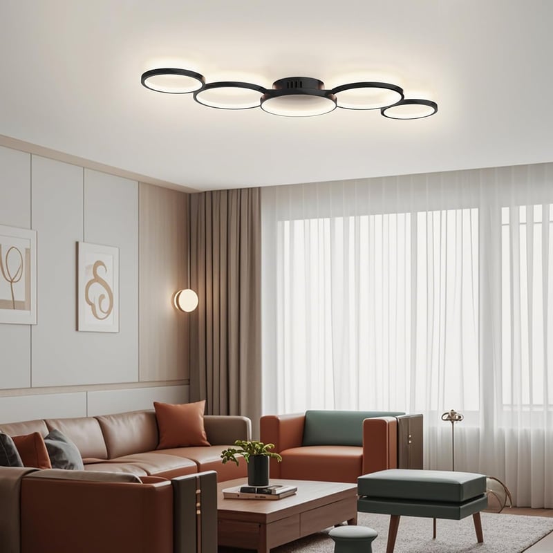 BAYHT LED Mennyezeti Lámpa Fekete Kerek Dimmelhető 56W 5600 Lm Távirányítóval