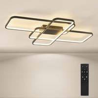 BAYHT Geometrikus LED Mennyezeti Lámpa - 70W 8400LM Távirányítós Fényerőszabályzós Világítás 3000K-6000K - Fekete Alumínium Modern Lámpatest 1