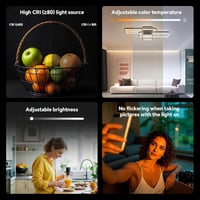 BAYHT Geometrikus LED Mennyezeti Lámpa - 70W 8400LM Távirányítós Fényerőszabályzós Világítás 3000K-6000K - Fekete Alumínium Modern Lámpatest 5