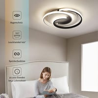 BAYHT LED mennyezeti lámpa dimmelhető távirányítóval, kerek, fekete-fehér, memória funkcióval 4