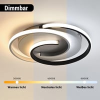 BAYHT LED mennyezeti lámpa dimmelhető távirányítóval, kerek, fekete-fehér, memória funkcióval 3