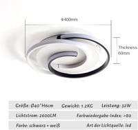 BAYHT LED mennyezeti lámpa dimmelhető távirányítóval, kerek, fekete-fehér, memória funkcióval 3