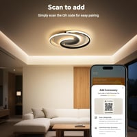 BAYHT Okos LED mennyezeti lámpa matt, fényerőszabályzós, eWeLink kompatibilis, távirányítóval 24W 2400lm modern nappali hálószoba 7