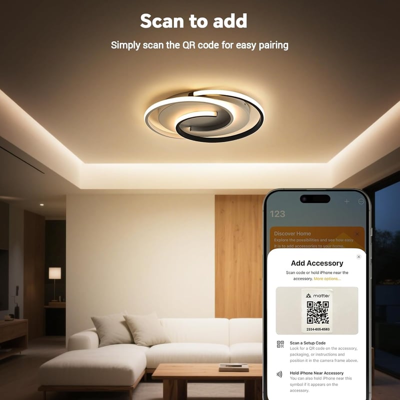 BAYHT Okos LED mennyezeti lámpa matt, fényerőszabályzós, eWeLink kompatibilis, távirányítóval 24W 2400lm modern nappali hálószoba