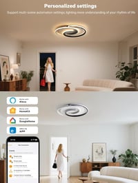 BAYHT Okos LED mennyezeti lámpa matt, fényerőszabályzós, eWeLink kompatibilis, távirányítóval 24W 2400lm modern nappali hálószoba 6