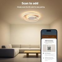 BAYHT Okos Mennyezeti Lámpa Távirányítóval - 28W LED, 48cm, HomeKit, Alexa, Google Kompatibilis, Fényerő és Színhőmérséklet Szabályozás, Nap 5