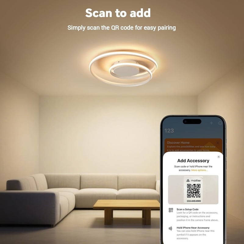 BAYHT Okos Mennyezeti Lámpa Távirányítóval - 28W LED, 48cm, HomeKit, Alexa, Google Kompatibilis, Fényerő és Színhőmérséklet Szabályozás, Nap
