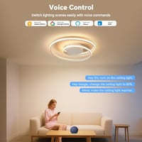 BAYHT Okos Mennyezeti Lámpa Távirányítóval - 28W LED, 48cm, HomeKit, Alexa, Google Kompatibilis, Fényerő és Színhőmérséklet Szabályozás, Nap 3