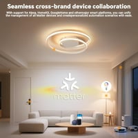 BAYHT Okos Mennyezeti Lámpa Távirányítóval - 28W LED, 48cm, HomeKit, Alexa, Google Kompatibilis, Fényerő és Színhőmérséklet Szabályozás, Nap 2