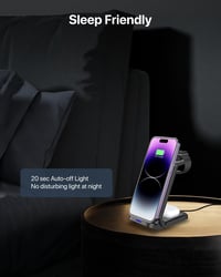 Bezdrôtová nabíjacia stanica 3 v 1 Bayite pre iPhone 16, 15, 14, 13, 12, 11, Apple Watch Ultra, 10, 9, 8, 7, 6, 5, 4, 3, 2, SE a AirPods Pro 4, 3, 2 8