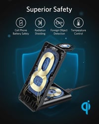 Bezdrôtová nabíjacia stanica 3 v 1 Bayite pre iPhone 16, 15, 14, 13, 12, 11, Apple Watch Ultra, 10, 9, 8, 7, 6, 5, 4, 3, 2, SE a AirPods Pro 4, 3, 2 4