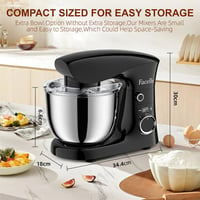 Facelle Konyhai Robotgép 1500W - 5,5L és 4,5L Rozsdamentes Acél Tálakkal, 10+P Sebességfokozattal, Dagasztó, Keverő és Habverő Tartozékokkal 2