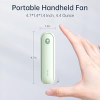 JISULIFE Kézi Ventilátor - Hordozható, Újratölthető, USB-s, 21 Órás Üzemidő, Mentazöld 6