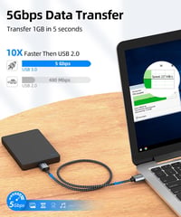 Szürke SUNGUY USB 3.0 kábel, 5 Gbps, 1,5m - Bontott dobozos 2