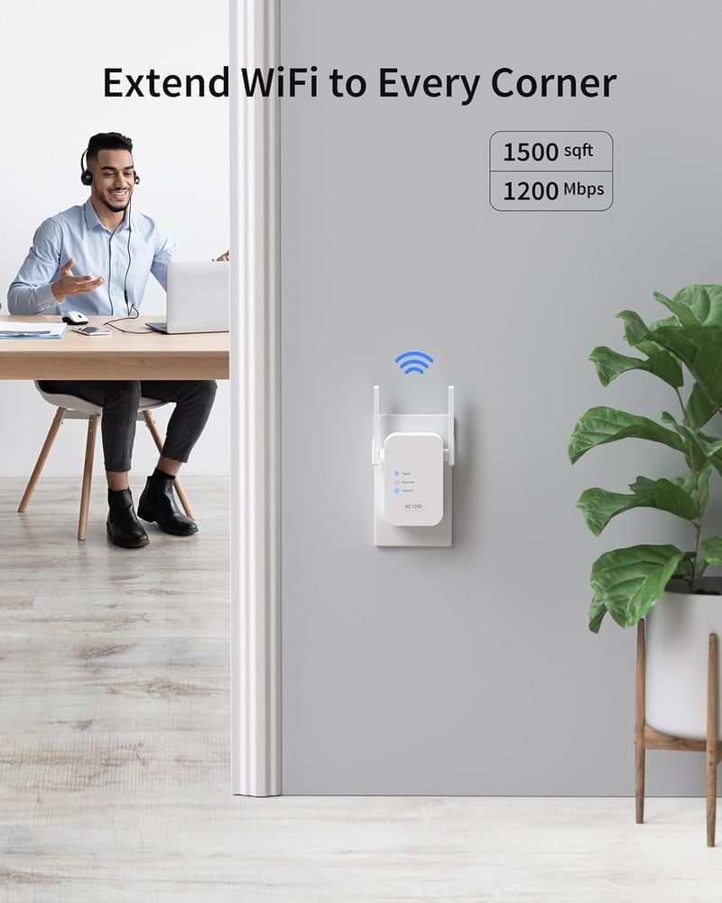 IOGIANT AC1200 WLAN Erősítő Dual Band 867Mbps 5GHz Wifi Repeater LAN Port