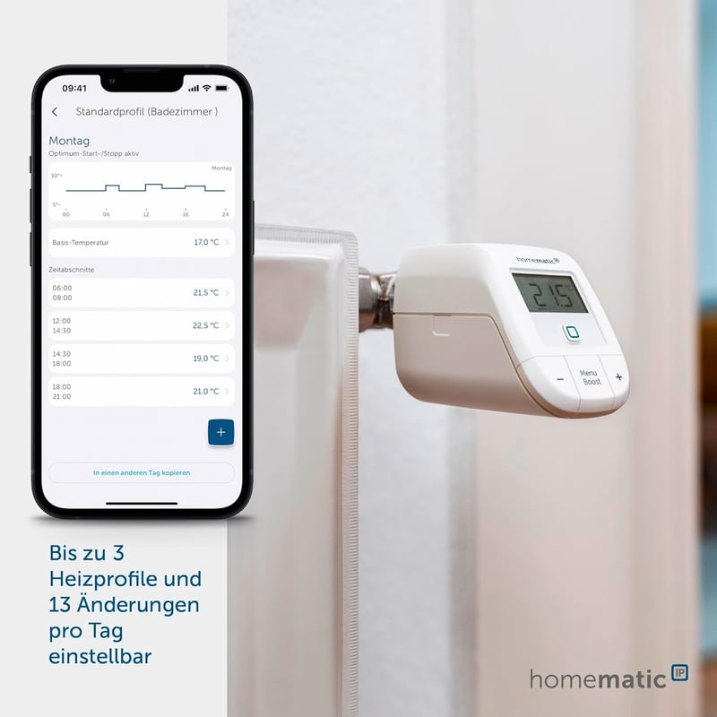Homematic IP okos fűtőtest termosztát - Alexa és Google kompatibilis, energiatakarékos