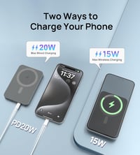 MagSafe Powerbank iPhone-hoz: Hinovo 5000mAh ultravékony mágneses külső akkumulátor, 20W gyorstöltés 5