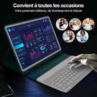 SENGBIRCH Samsung Galaxy Tab S9 Plus 12.4" Tok Levehető Bluetooth Billentyűzettel - Fekete, Újratölthető, 2023-as Modellhez Kompatibili 6