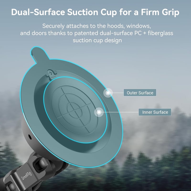 GoPro és DJI kamera rögzítő dupla tapadókorongos autós szélvédőtartó - SMALLRIG 4193