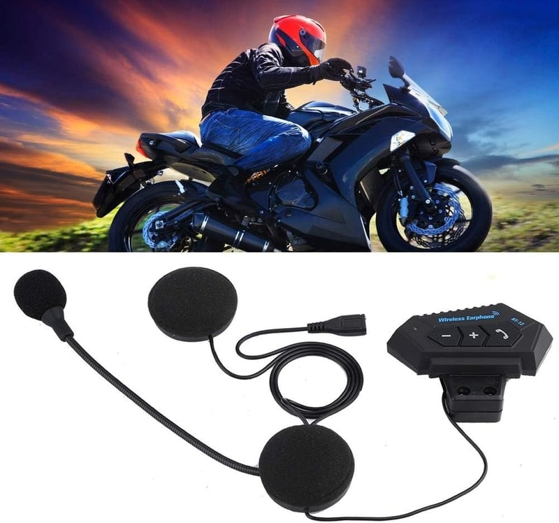 Bluetooth motoros bukósisak headset - Kihangosítós, kétoldali hangszóróval