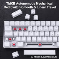 Dierya T68se Mechanikus Gamer Billentyűzet, 68 Gombos Kompakt Kialakítás, Lineáris Piros Kapcsolók, 19 Háttérvilágítási Mód, USB-C, Windows  3