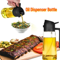 Zouwel 2 az 1-ben Olajpermetező 500ml - Üveg Olajadagoló és Spray Palack Főzéshez, Sütéshez, Grillezéshez - Szivárgásmentes Konyhai Olajszór 2