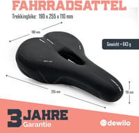 Dewilo Kényelmes Unisex Kerékpárnyereg Esővédővel és Szerszámmal - Trekking, MTB, Országúti 3