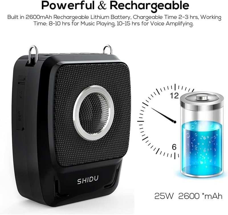 Hordozható Bluetooth hangosító szett mikrofonnal - 25W, karaokéhoz, tanároknak, edzőknek