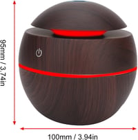 Akozon Gömb Alakú USB Párásító Diffúzor - Csendes Légtisztító Otthonra és Irodába - 130ml Tartály, Automata Kikapcsolás, Sötét Fa Mintázat 8
