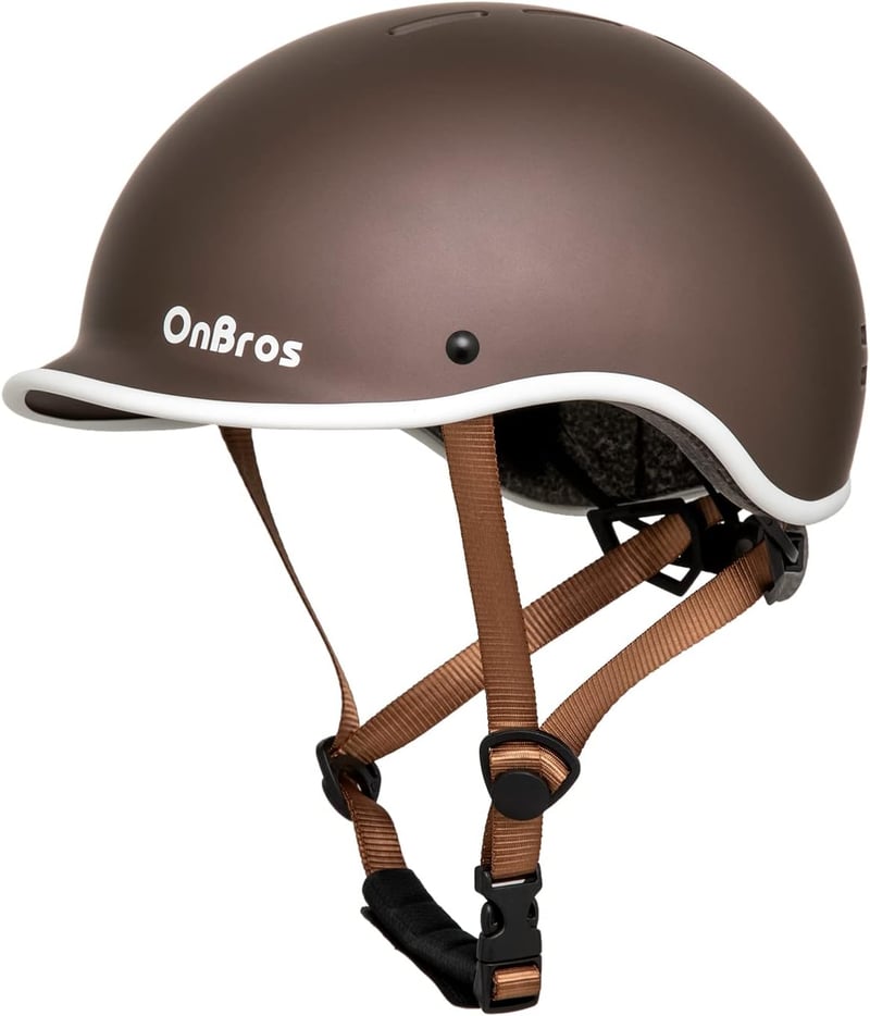 OnBros Retro Kerékpáros Bukósisak Felnőtteknek - Városi Bringás Fejvédő Férfiaknak és Nőknek - Állítható Méret 56-61 cm - Kávébarna
