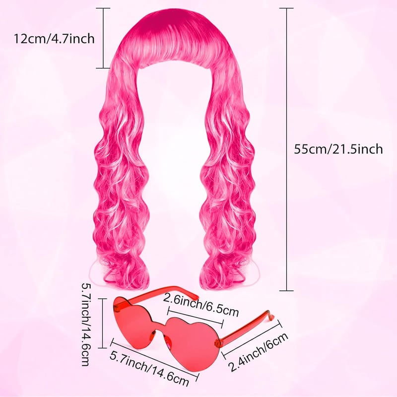 Bouiexye 24 db színes hosszú göndör paróka neon party jelmez cosplay