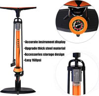 Kerékpár Állópumpa 160 PSI - Presta és Schrader Szelepekhez, Labdákhoz is 4