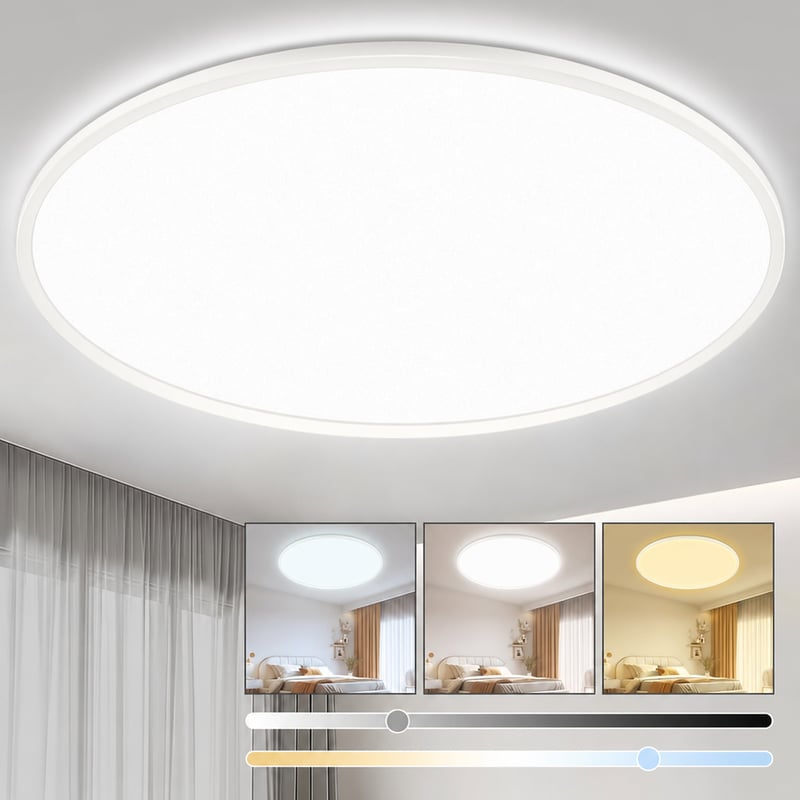 Stropné LED svietidlo YIFMOO 40W, okrúhle, biele, Ø 50 cm, ultratenké, stmievateľné, 3000-6500 K, bez diaľkového ovládania