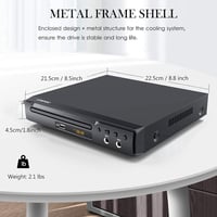 SCART/HDMI/USB DVD lejátszó TV-hez, régiómentes, mikrofonbemenettel 3