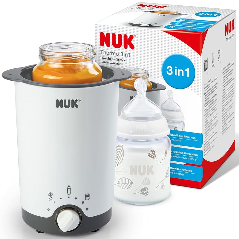 NUK Thermo 3-in-1 cumisüveg melegítő - Biztonságos és gyors melegítés, kiolvasztás és melegen tartás cumisüvegekhez és bébiételes üvegekhez
