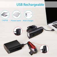 Antimi USB-s LED kerékpárlámpa szett, elöl-hátul, vízálló, 2600mAh 5