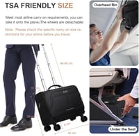 Lekespring 15,6" Üzleti Gurulós Laptoptáska TSA Zárral - Vízálló, Fekete 2