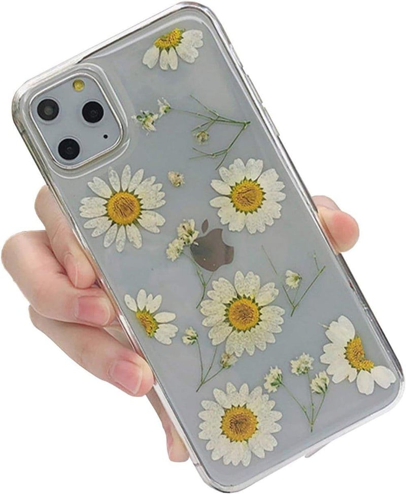 Apple iPhone 11 Védőtok Valódi Szárított Virágokkal - Átlátszó Szilikon