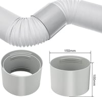 Sunshine smile 150 mm Légkondi Kipufogócső Adapter - Alumínium Klíma Csatlakozó Szellőzőcső Toldó Elem Jó Szigeteléssel, 5 Bar Nyomásig 2